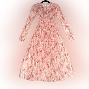 Elegant Paisley Long Sleeve Dress